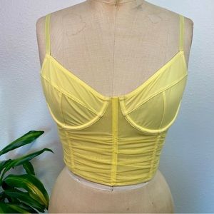 🌼Mesh Corset Cropped Top in Daisy Yellow from TikTok in Size Large🌼